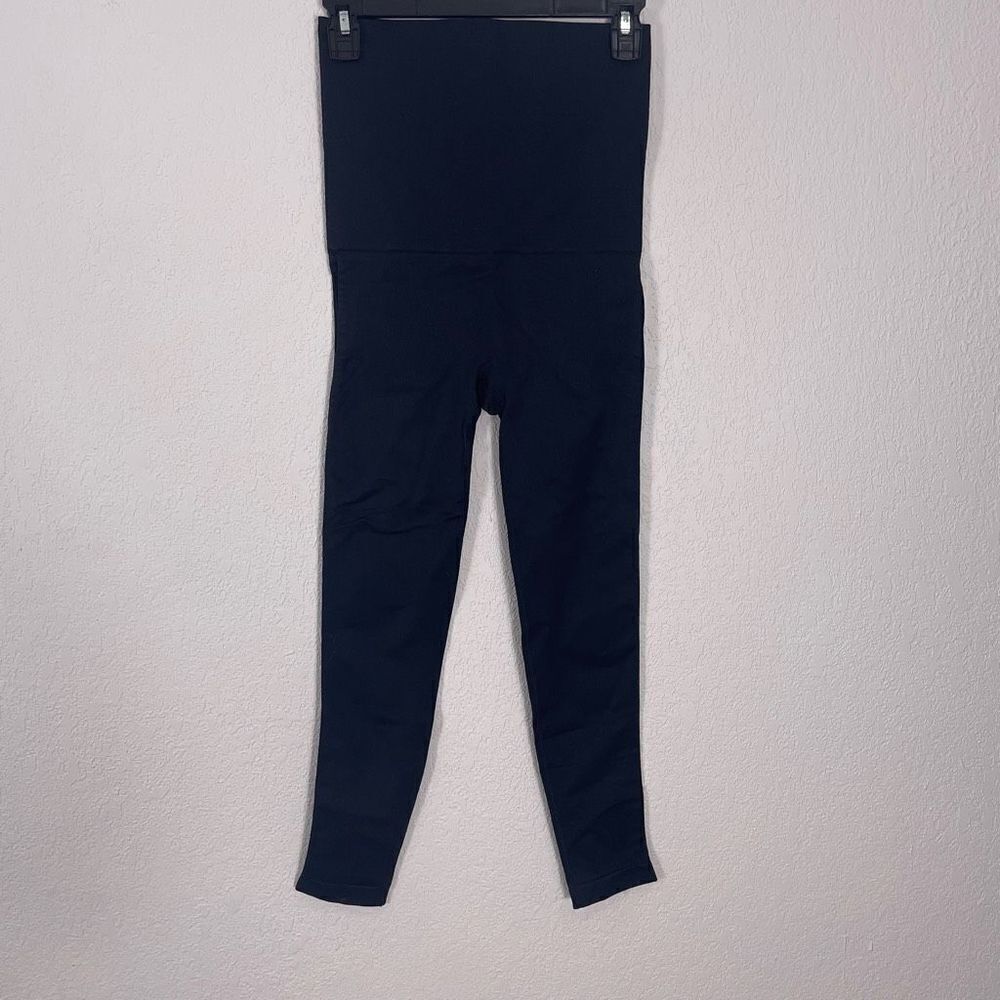 Mother Trucker Belly Bandit Black Maternity High Waisted Seamless Leggings‎